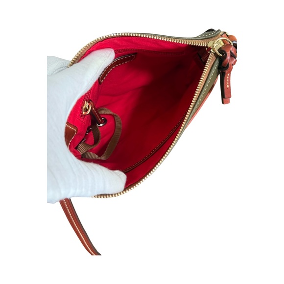 Authentic Dooney & Bourke Green and Brown Crossbody Bag - Picture 5 of 9